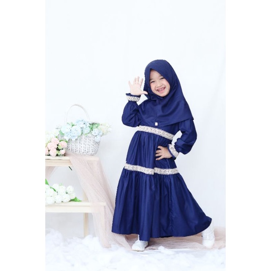 BAJU ANAK GAMIS ANAK UMBRELLA HIJAB DRESS MERK BABY DANISH