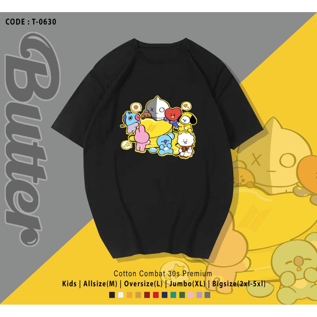 T-SHIRT / KAOS KPOP BUTTER BT21 / HARGA TERMURAH / ARMY INDONESIA