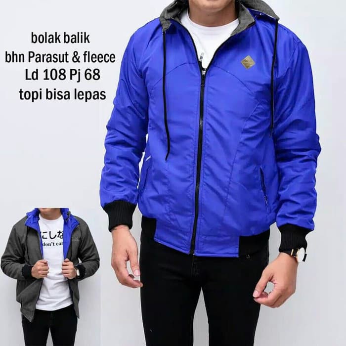 ANAK REMAJA DEWASA PRIA XONE/  Jaket Parasut Bolak Balik  / Jaket Anti Air / Jaket Pria Bolak Balik