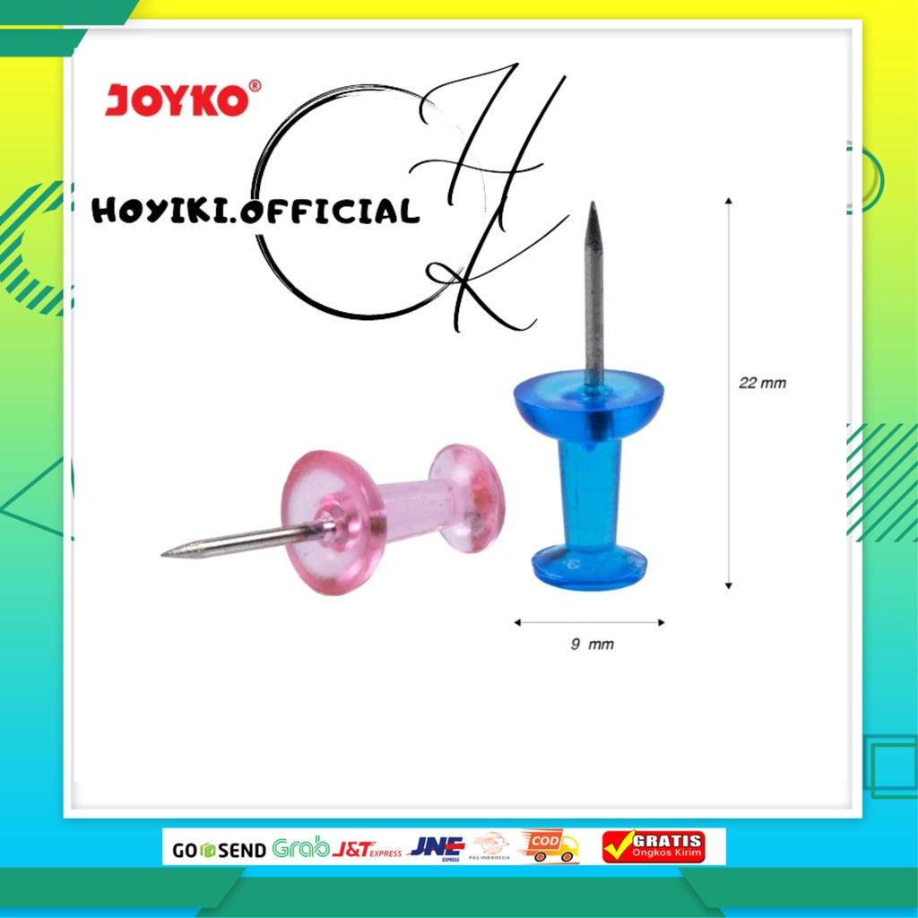 

JOYKO Push Pin / Jarum Tekan / Paku Pin Joyko PP-30TR Klip Kertas Paku Payung isi 30 PCS
