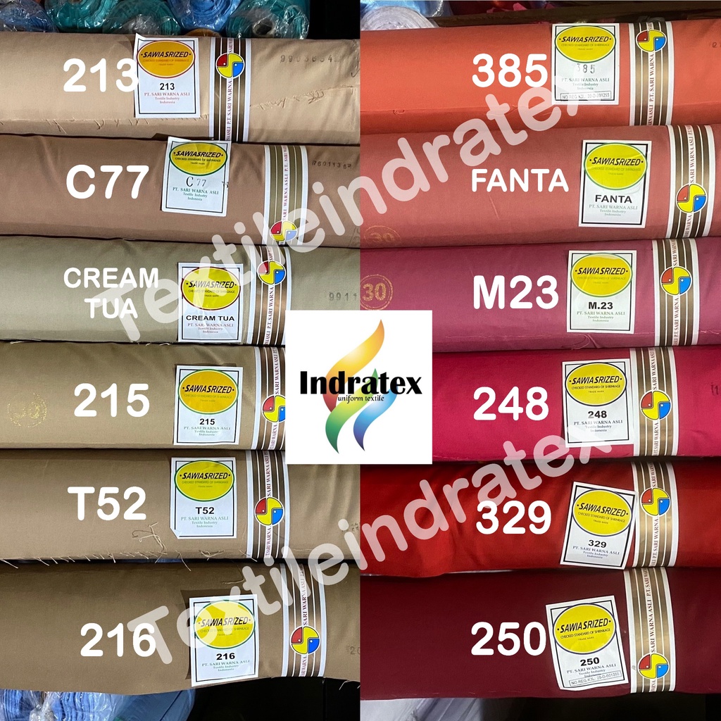 ( per 1 roll ) KAIN OXFORD SARI WARNA SARIWARNA LEBAR 115 CM per roll BAHAN BAJU SERAGAM KERUDUNG MASKER dress tunik koko gamis