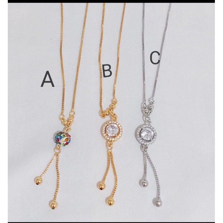 RJJ34. Kalung xuping wanita lapis emas dgn mata zircon UK 45 cm