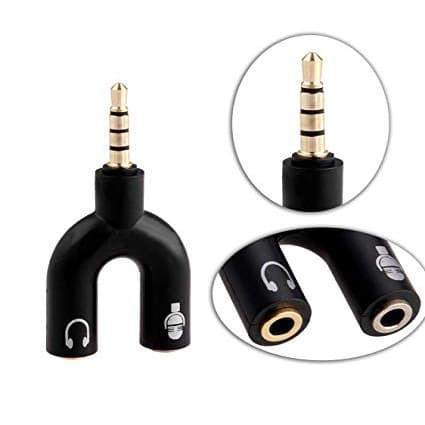 Konektor Jack Audio 3.5mm to Headphone &amp; Mic / Connector Audio 3.5 To 1*2