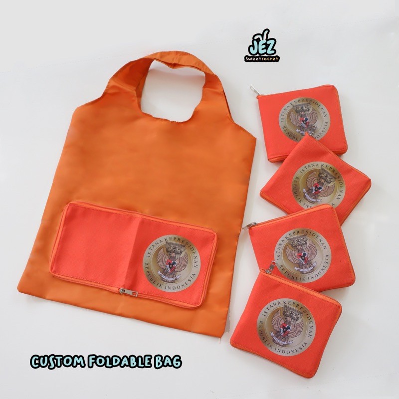 TAS LIPAT CUSTOM LOGO / FOLDABLE BAG / TAS SOVENIR / TAS BELANJA / SHOPPING BAG / GROCERY BAG LOGO