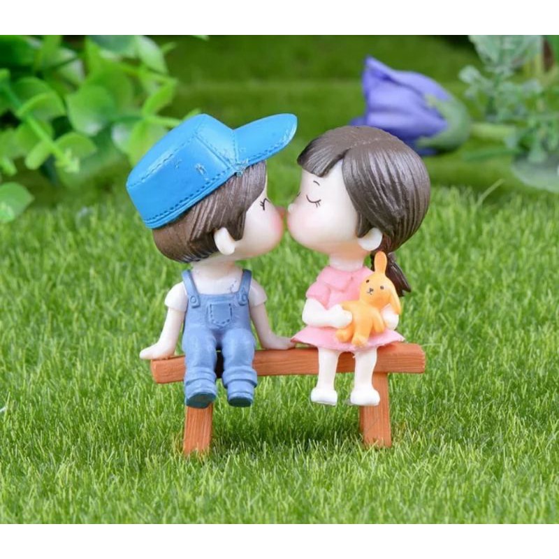 Boneka Dekorasi Kebun Mini Miniatur Sepasang Kekasih Patung Untuk Kebun Atau Rumah