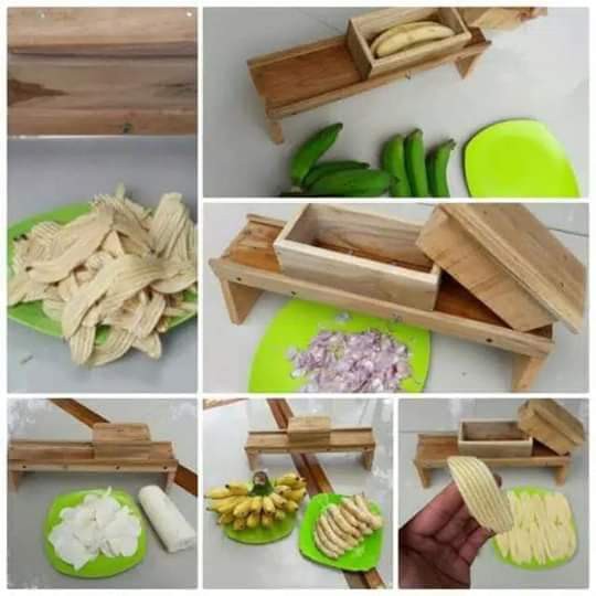 ALAT PENGIRIS KERIPIK PISANG PERAJANG/IRISAN  SERBAGUNA KAYU JATI
