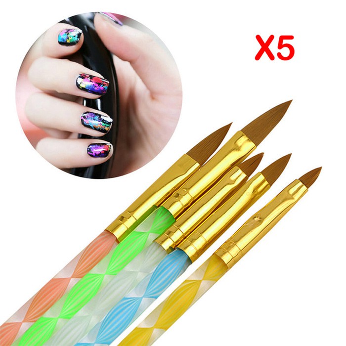 Nail brush acrylic/ kuas akrelik nail art set isi 5 pcs