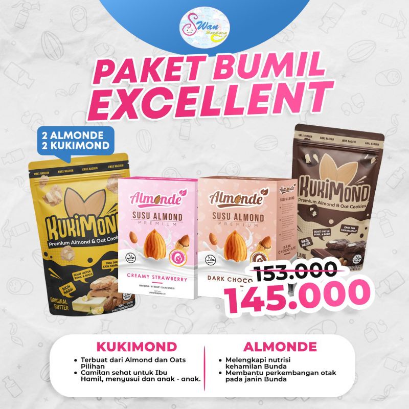 Paket Bumil Excellent (2 ALMONDE + 2 KUKIMOND) Paket Almonde Susu ibu Hamil