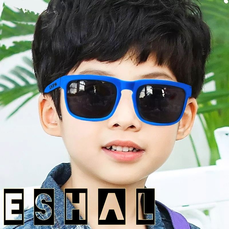 Kacamata Hitam Anak Gaya Fashion Anti UV / KACAMATA ANAK COWOK CEWEK-Kotak Biru