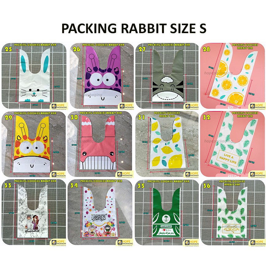 

[Harga / 5 pcs] Kemasan Plastik Motif Rabbit Size S : 8.5cmx10cm / Plastik Souvenir Snack Mini / Plastik Ultah / Kantong Hadiah Motif / Plastik Kelinci