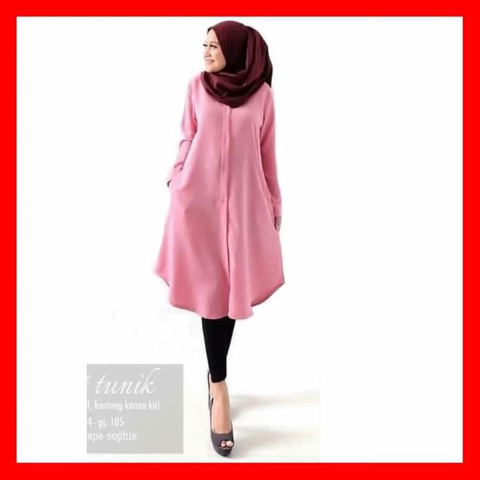 Unik Baju Atasan Gamis Wanita Terbaru Tunik Jumbo Putih Blouse Muslim Berkualitas
