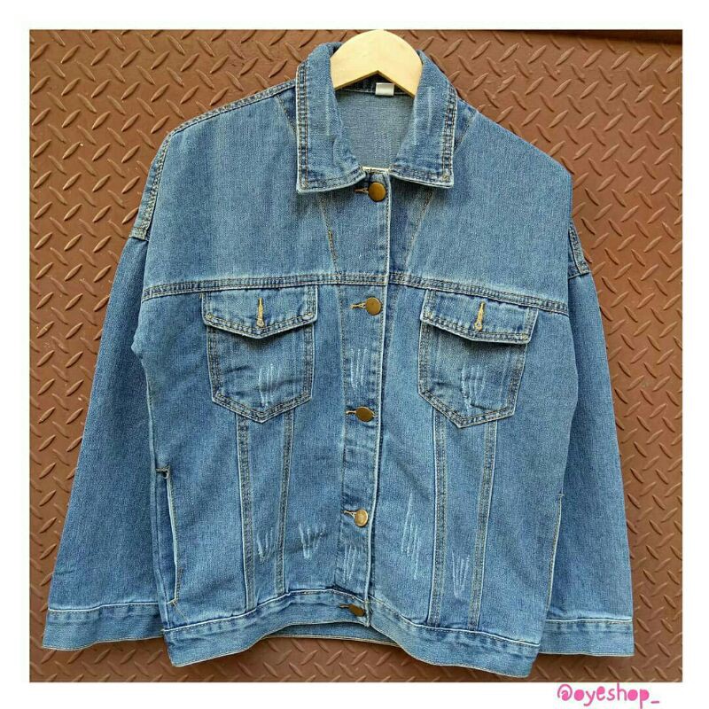Jaket Jeans Denim Light Blue & Dark Blueb