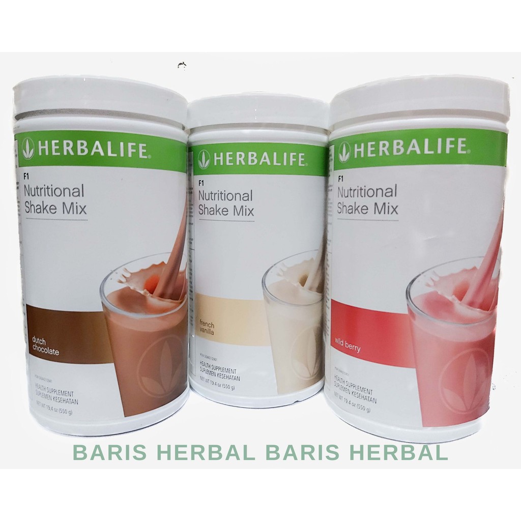 Herbalife F1 Nutritional Shake Mix Rasa Wild Berry Chocolate Vanilla 550 Gram Original Shopee Indonesia