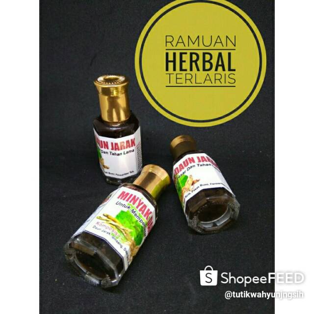 Paket Ramuan minyak daun jarak  original 2 botol Shopee 