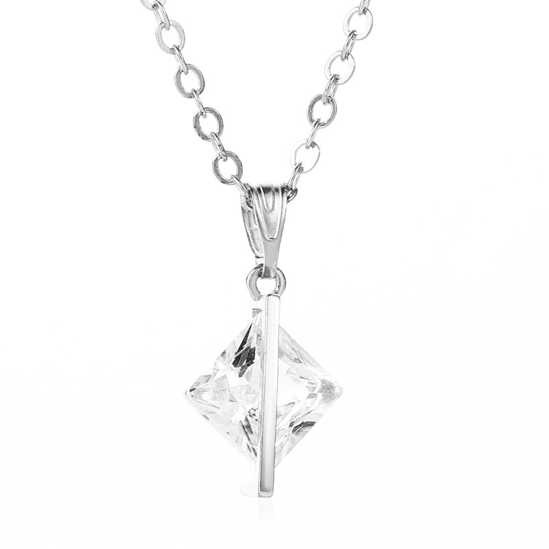 Fashion small fresh necklace cold wind square zircon necklace new clavicle chain ins wind niche jewelry