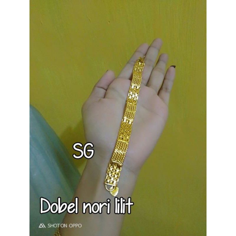 gelang dobel nori lilit sepuhan best seller sepuhan emas24k