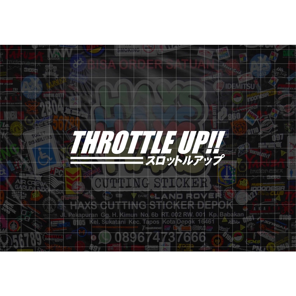 Cutting Sticker Throttle Up Ukuran 11 Cm