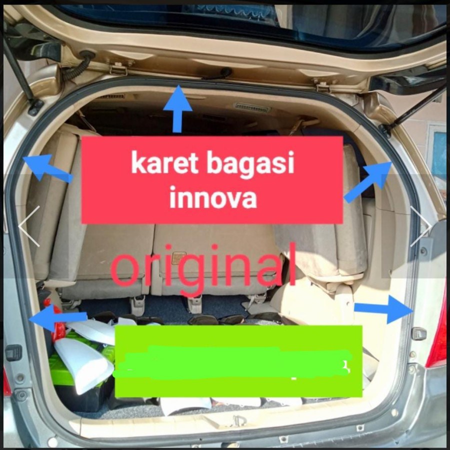 karet pintu bagasi belakang toyota innova tahun 2005-2015 original