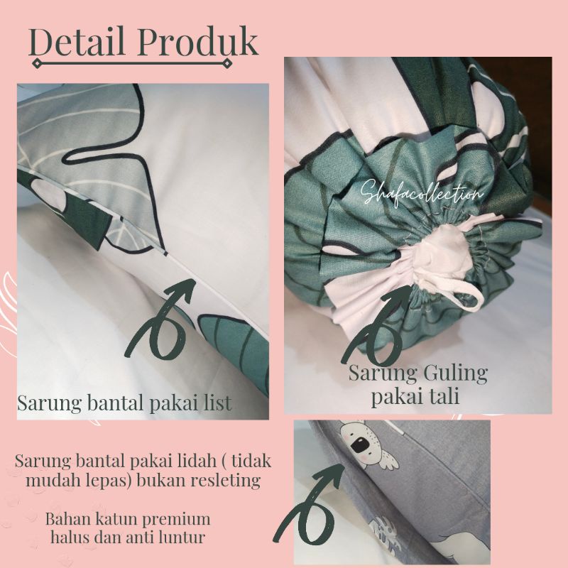 COD (PROMO)Sarung Bantal dan Sarung Guling Tidur KATUN PREMIUM 1 set isi 2 ONLY SARUNG