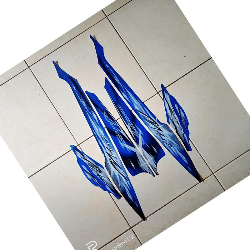 stiker striping motor mio sporty 2009 biru