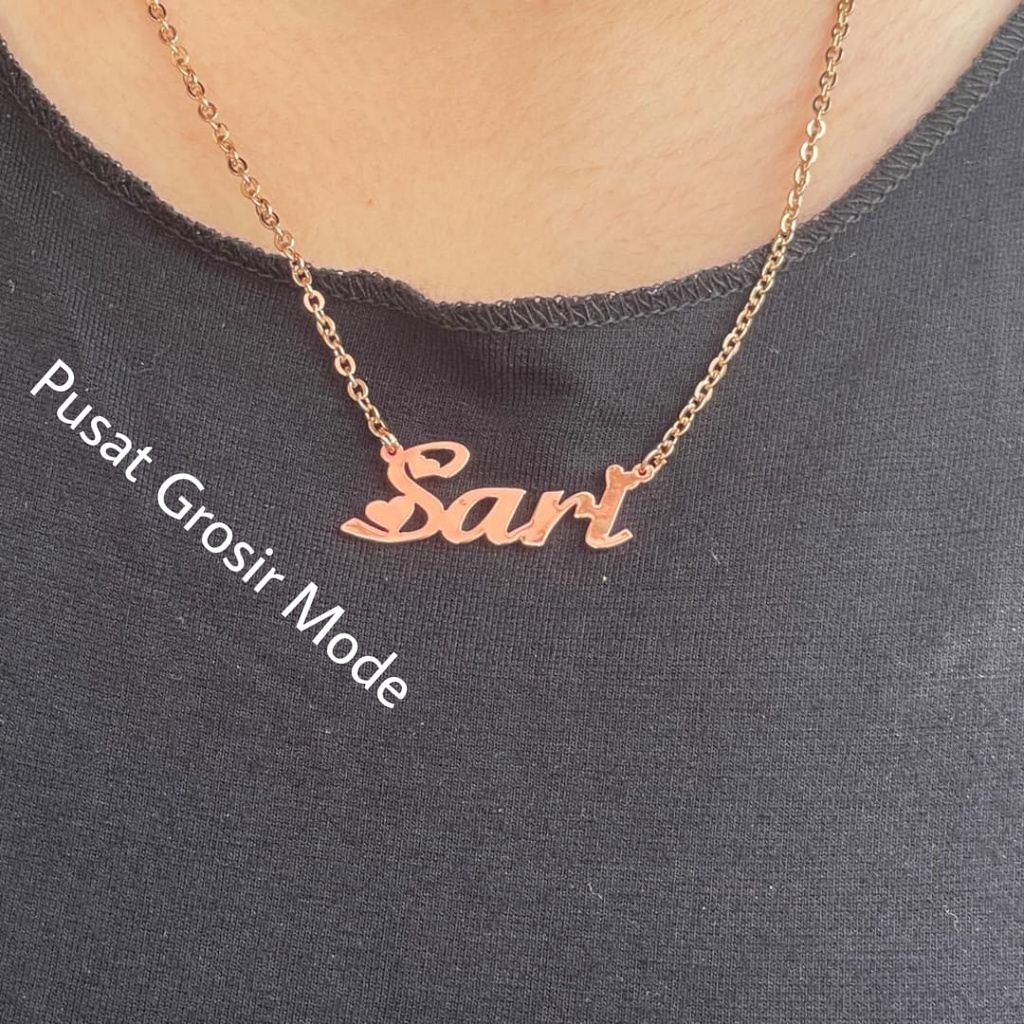 Kalung Nama GOLD atau SILVER (Pembuatan 2 minggu) PGM (KN02)
