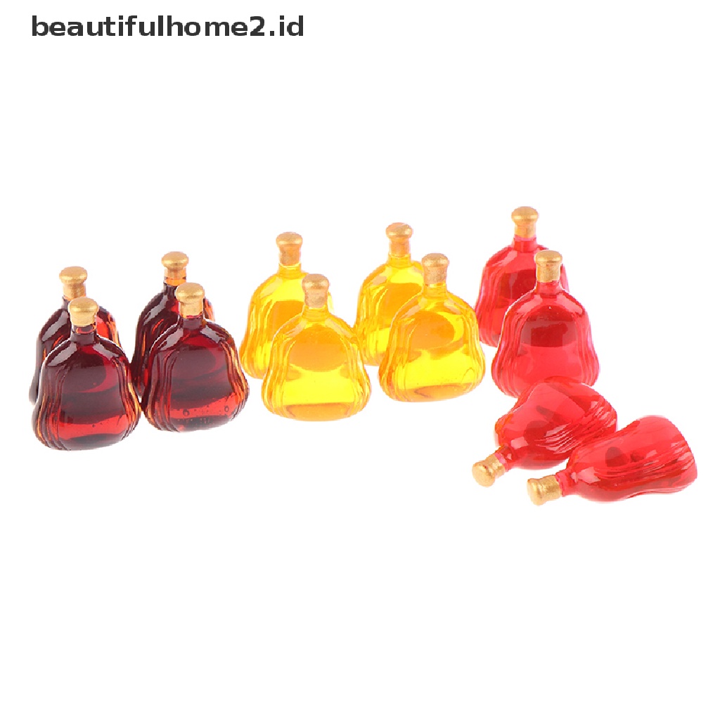 (Beautifulhome2.Id) 10pcs Miniatur Botol Wine Untuk Aksesoris Rumah Boneka