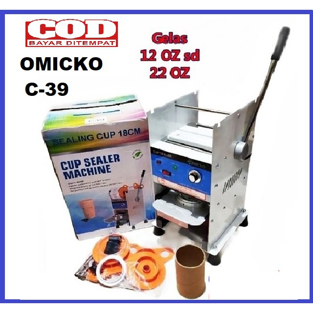 OMICKO C-39 Alat press cup sealer  - mesin cup sealer plastik up to 22oz gelas jumbo