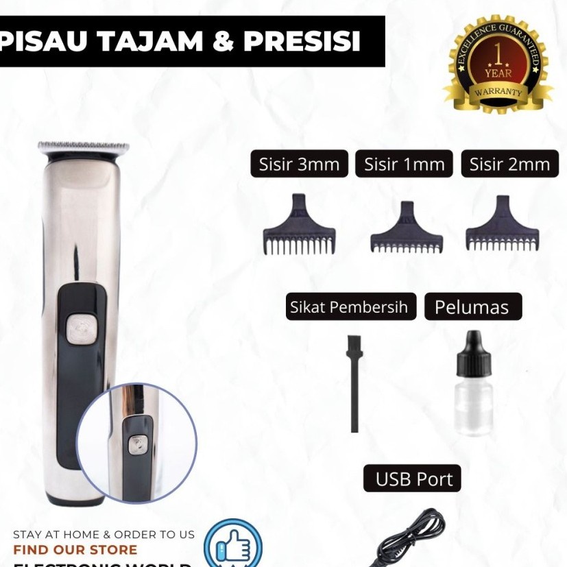 Hair Clipper Trimmer Alat Mesin Cukur Rambut Alat Cukur bergaransi