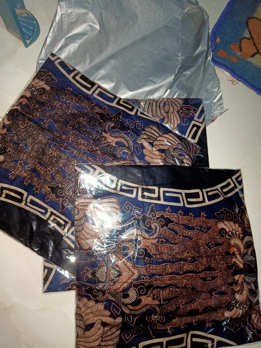 Zf048 Kemeja Batik Pria Lengan Panjang Spesial Navy Size M L Xl Xxl Bswart Batik Hrb026 Kenango Hem