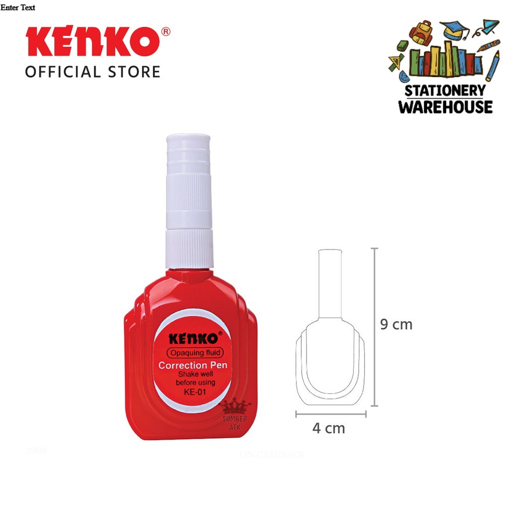 

TIP-EX KENKO CORRECTION PEN KE-01 PENGHAPUS / TIP-X / PENGHAPUS CAIR - 1 PCS