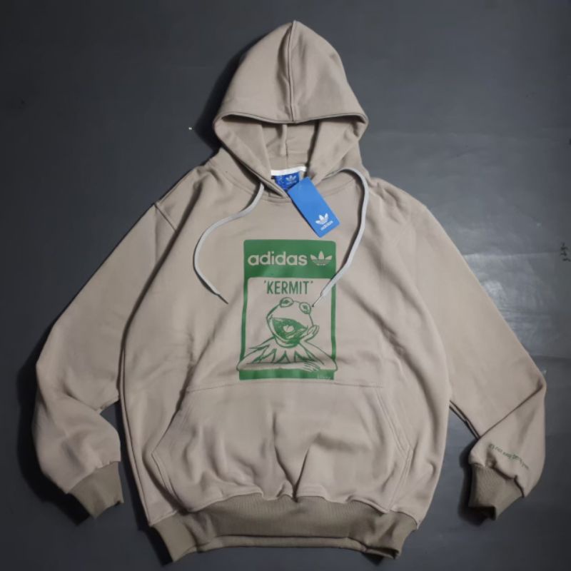 Hoodie Hodie Hoddie Adidas Kermit Cream Full Tag