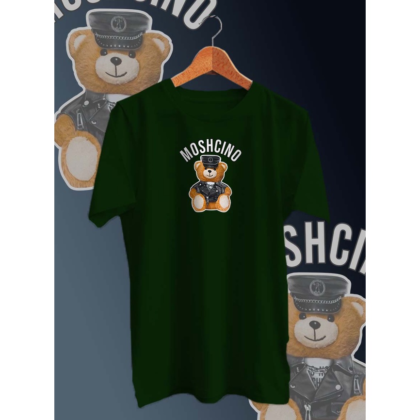 BAJU KAOS DISTRO PRIA DIGITAL PRINT BEAR MOSHCINO