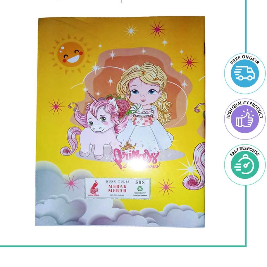 

Terlaris 10 pcs Buku Tulis Merak Merah 58 Lembar 1 pack ~