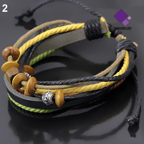 1pc Gelang Tali Rantai Multilayer Aksen Manik-Manik Untuk Unisex Charms