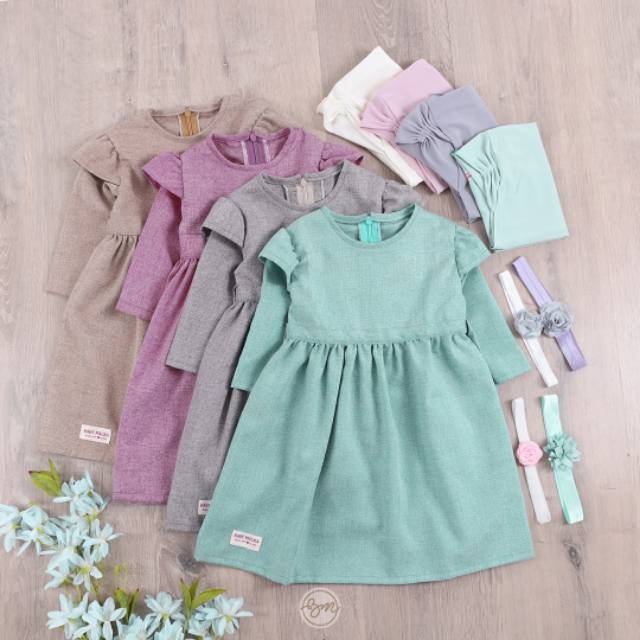  Baju  Muslim  Bayi  Perempuan  Aysa Madina Hijab Dress By Baby 
