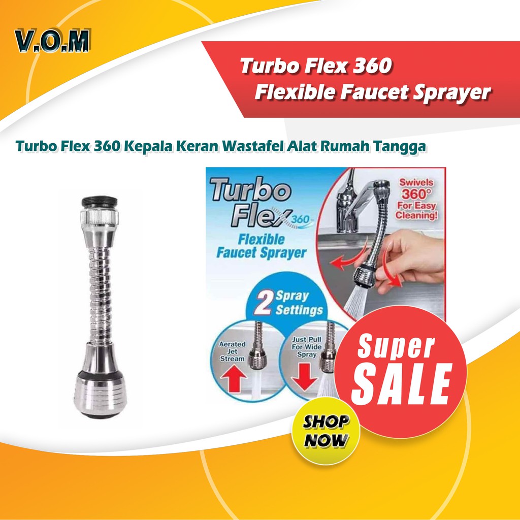 Turbo Flex 360 Flexible Faucet Sprayer / Keran Wastafel 0384