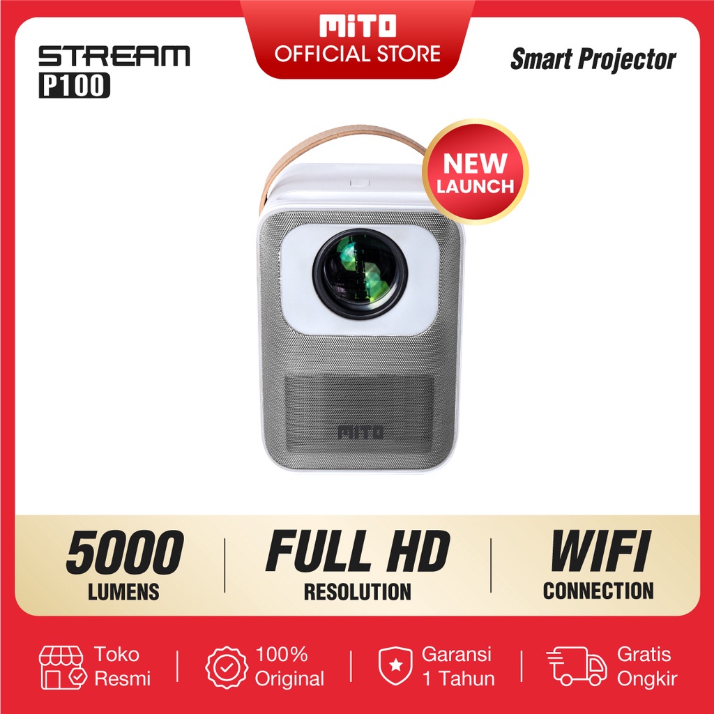 MITO MITOCHIBA SMART PROJECTOR STREAM P100 P 100 ALAT MESIN PROYEKTOR UNTUK MEMPERBESAR TAMPILAN LAY