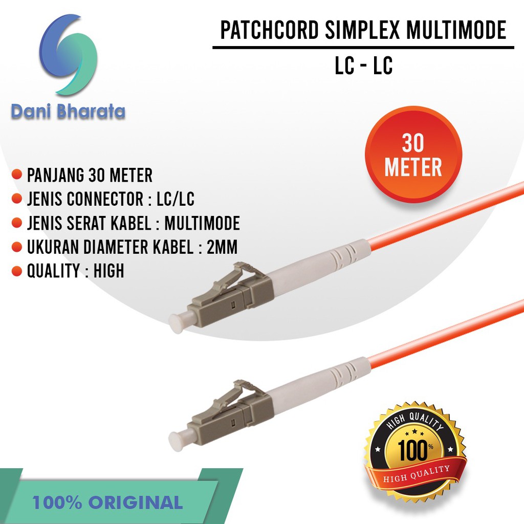 Patchcord Multimode LC LC Simplex 50Meter Fiber Optik Patchcord