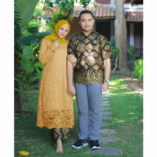 [termurah Asli Long Tunic] Couple Batik Brukat Misbi Panjang