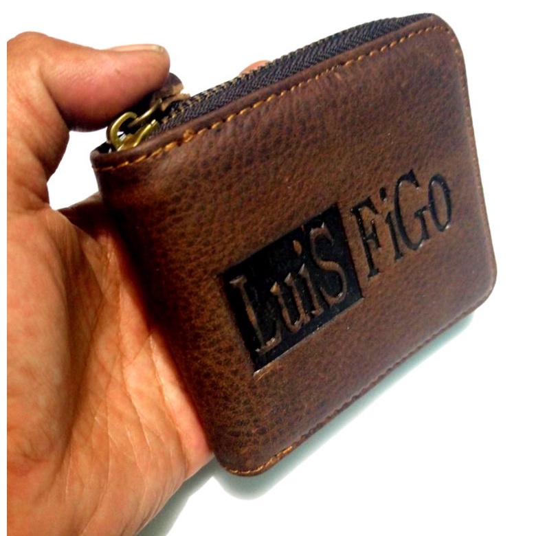 dompet pria kulit asli impor Luis Figo model Zipper