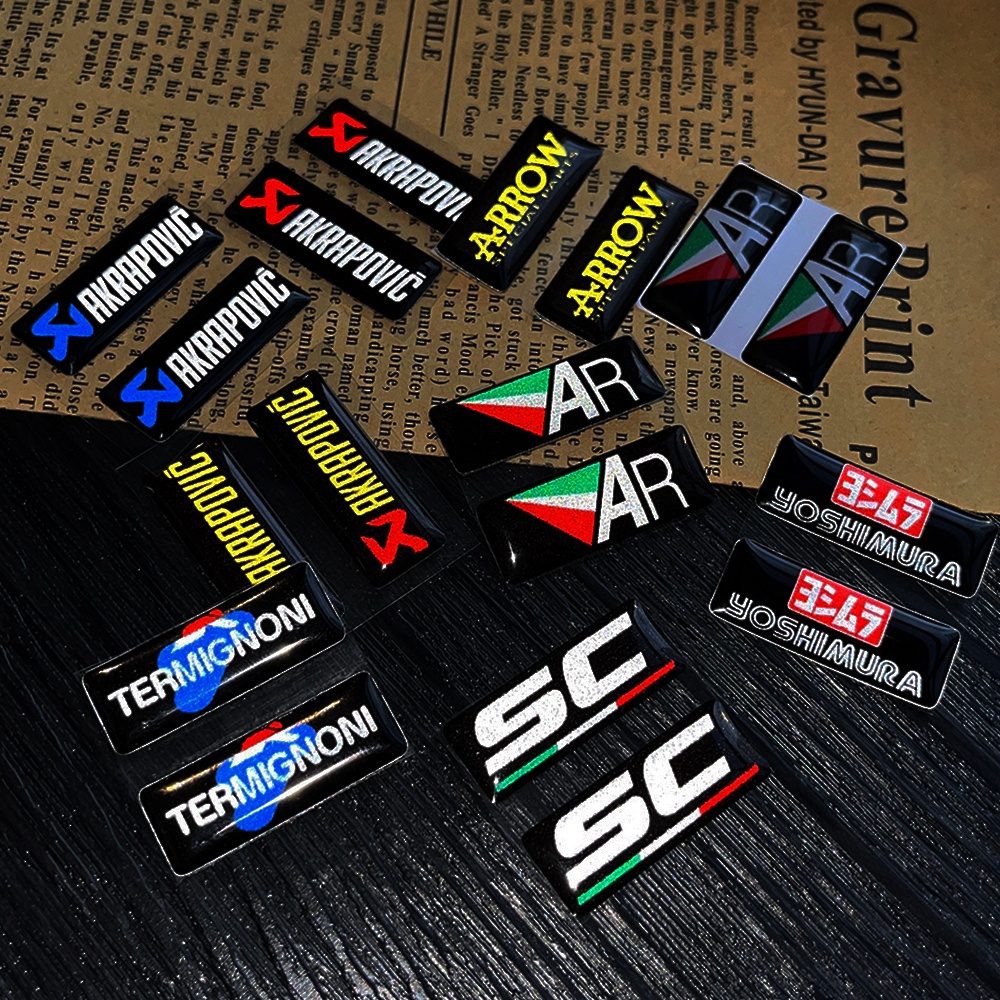 AKRAPOVIC 3D Resin Gel Stiker Knalpot Sepeda Motor Dimodifikasi Stiker Motor Sponsor Stiker untuk YAMAHA