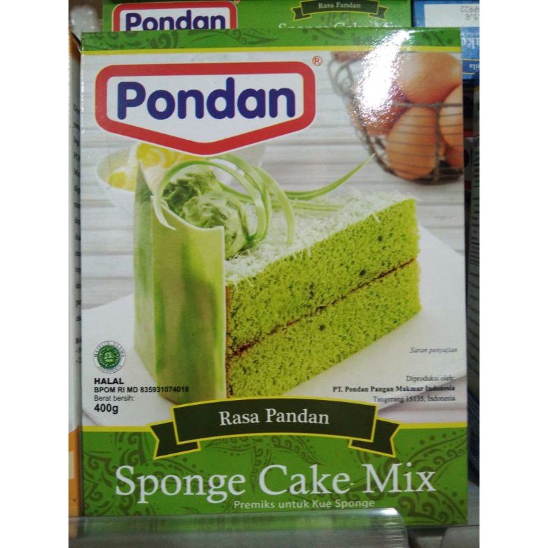 

pondan sponge cake mix pandan 400 gr