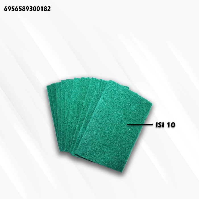 Scouring Pads Serabut Sabut Cuci Piring Hijau Isi 10 Pembersih Panic / Sponge Pencuci