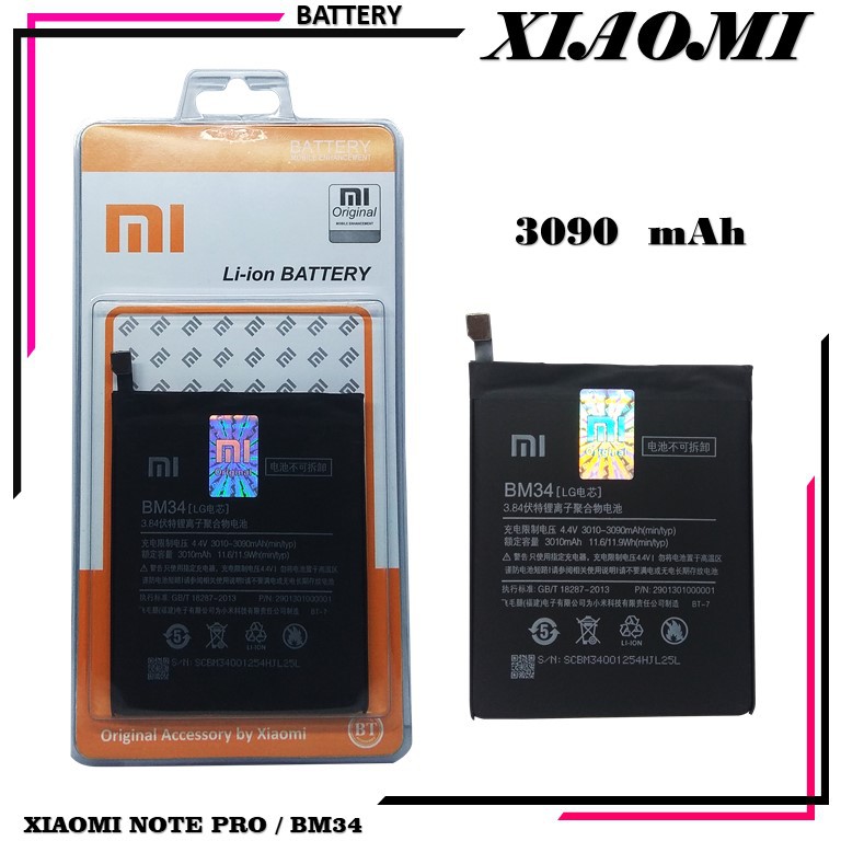 BATRE BATTERY BATERAI XIOMI Bm34 Bm-34 MI NOTE ORIGINAL