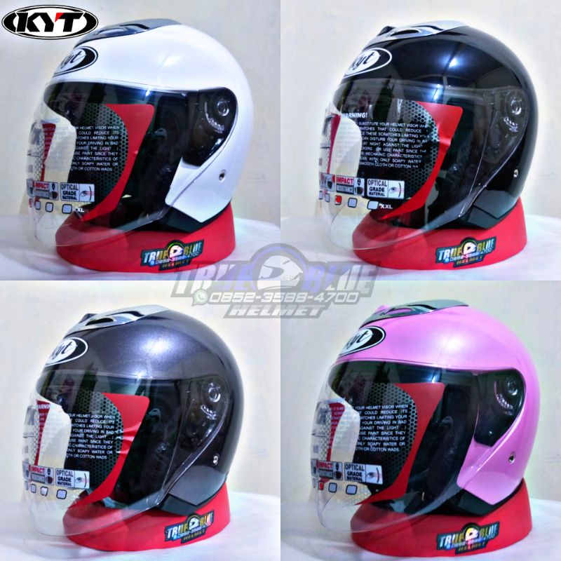 Jual Helm KYT Jet Solid 100 Original Shopee Indonesia