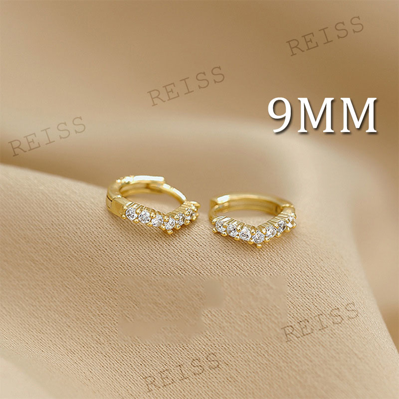 1 Pasang Anting Titanium Wanita 14K Anting Hoop Zirkon Mini berlapis Emas  1 Pasang Huggie Piercing Earings Cubic Zirconia Cartilage Earring Stud-1# Mini Zircon