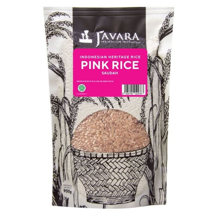 Javara Saudah Polished Organic Rice - Beras Organik Pink Rice Saudah 900g
