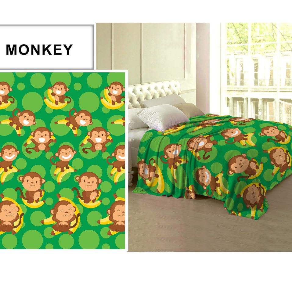 TERMURAH WW Selimut Lady Rose bulu halus MONKEY 160x200 160 ladyrose mongki monyet lucu ⁛