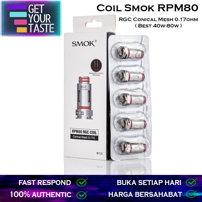 Coil RPM RGC Smok RPM80 Replacement 100% Authentic - Coil Smok RPM80 RGC - 0.17 OHM