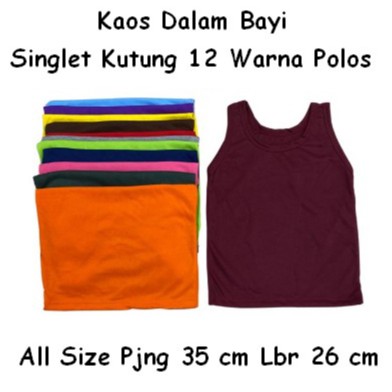 Singlet Bayi Polos [ Pilih Warna ] Kaos Dalam 12 Warna All Size